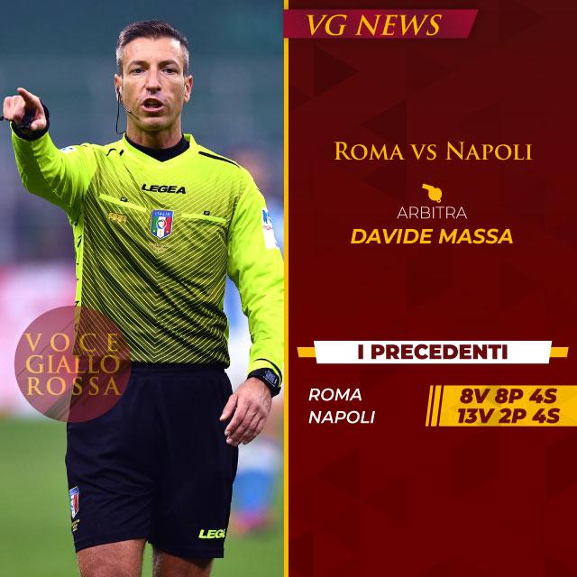 Davide Massa arbitro di Roma-Napoli: i precedenti in Serie A