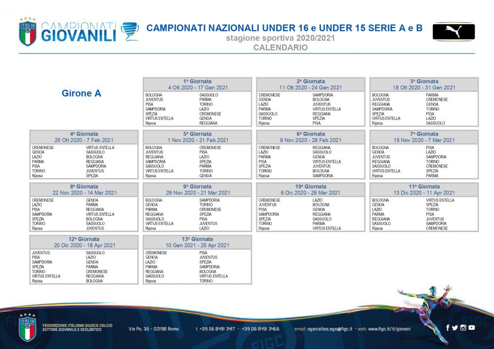 Campionato Nazionale Under 16 ed Under 15 Serie A e B 2020/2021 - Girone A