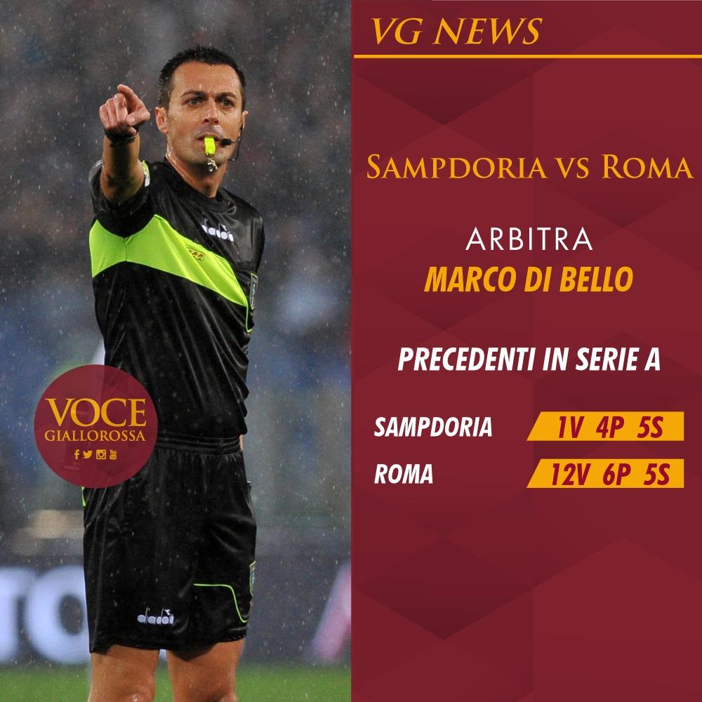 Marco Di Bello arbitro di Sampdoria-Roma