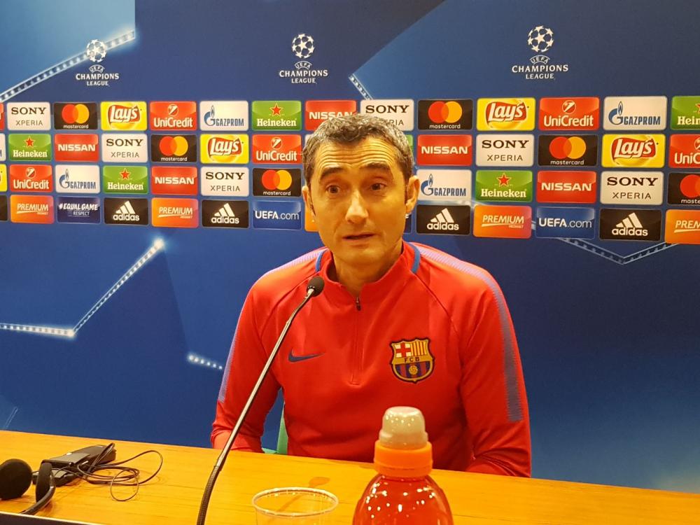 Ernesto Valverde, conferenza stampa Roma-Barcellona