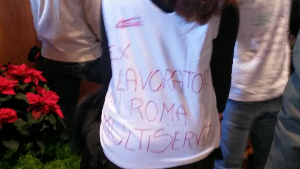 La protesta di Roma Multiservizi