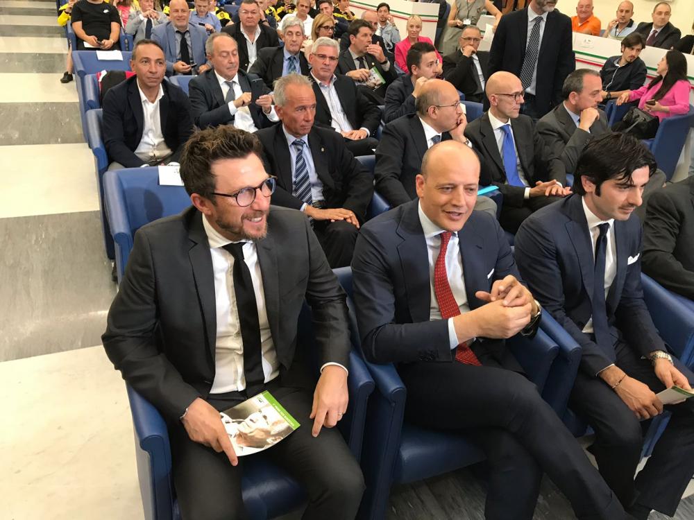 Eusebio Di Francesco e Mauro Baldissoni al Salone d'onore del Coni per il Premio Bearzot