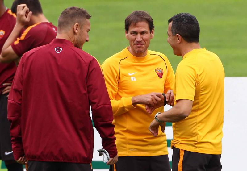 Rudi Garcia con Francesco Totti