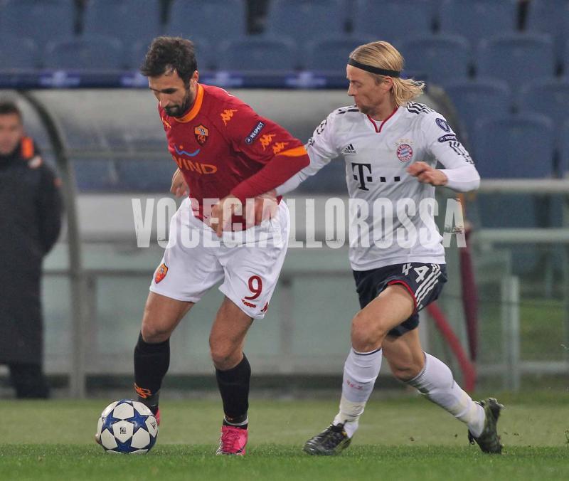 Vucinic e Tymoshchuk, Roma-Bayern Monaco 3-2