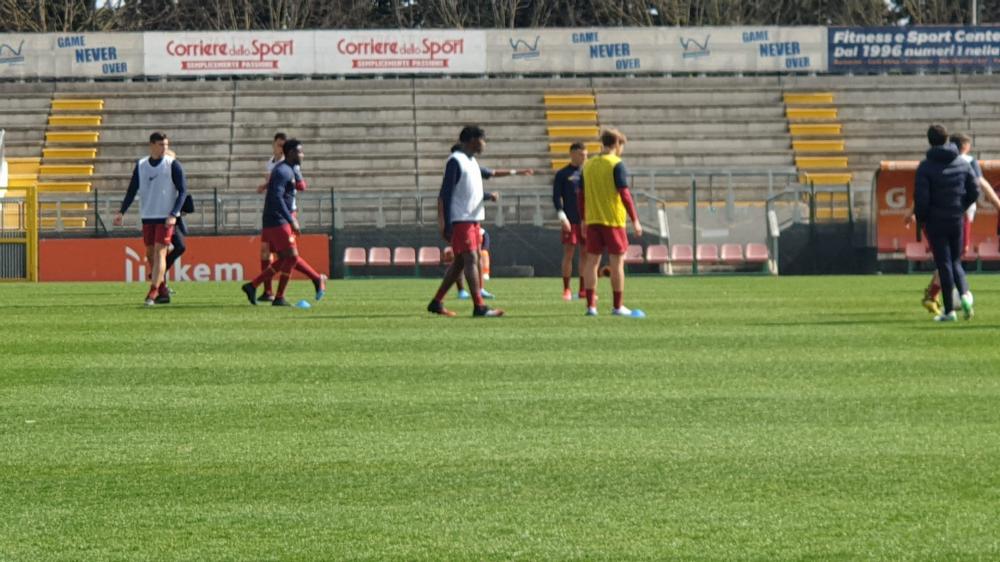 Amadou Diawara in campo con la Primavera nel match contro l'Inter